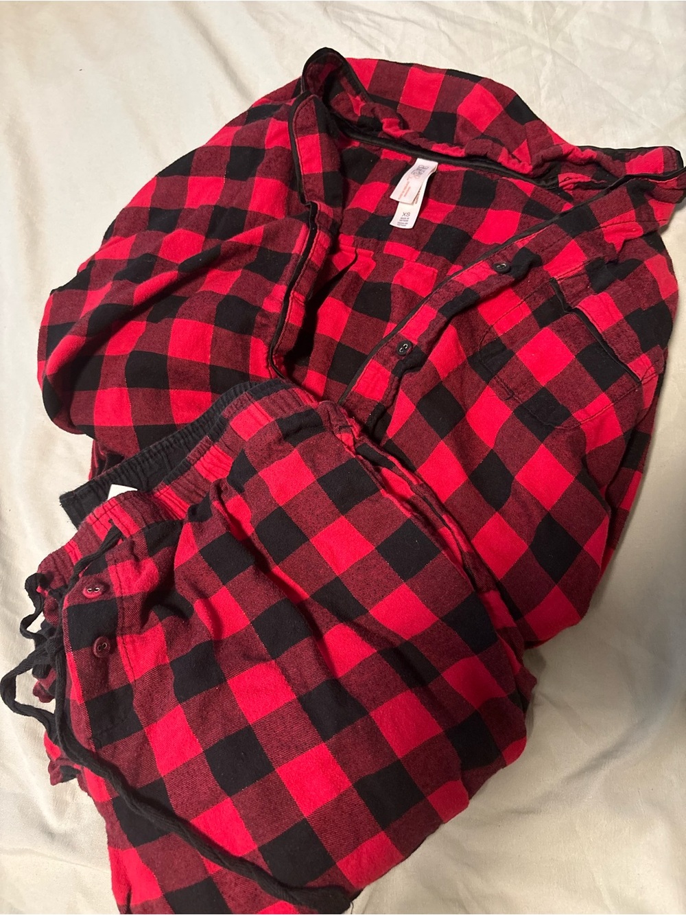 Black and Red Buffalo Print Pajama Set
